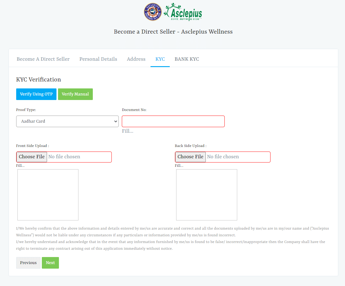 AWPL KYC Verification FORM
